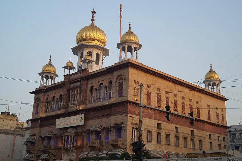 The historic Gurdwara Sis Ganj Sahib in Old Delhi